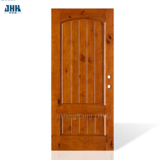 Puerta de madera de aliso interior nudoso rústico de dos paneles