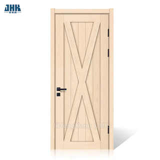 Al otro lado de la puerta de madera de pino de estilo X de diseño