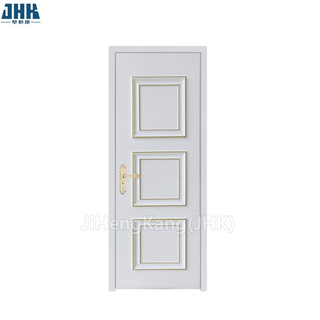 Puertas de WPC de diseño elevado de 3 paneles con pintura blanca