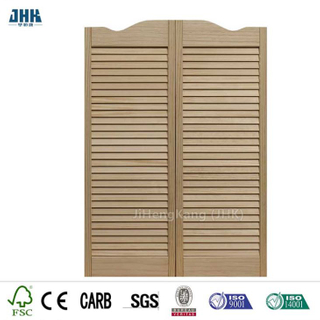 Puerta de persiana de madera de pino interior con persianas
